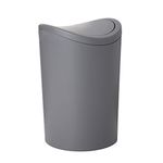 TATAY Bathroom Bin with Tilting Lid, 6L Capacity, made of Polypropylene, BPA Free, Color Gray, Measures 19 x 19 x 19 x 28 cm