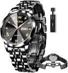 OLEVS Watches Mens Black Watch,Mens