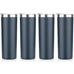HASLE OUTFITTERS 20 oz Skinny Tumbler, Stainless Steel Insulated Slim Tumbler with Lid, Reusable Double Wall Travel Coffee Mug, Durable Powder Coated Travel Water Cup(Navy, 4)
