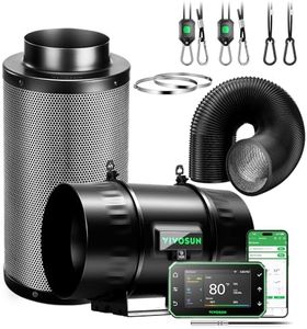 VIVOSUN Smart Air Filtration PRO Kit 8", AeroZesh T8 Inline Duct Fan with GrowHub E42A+, Temperature Humidity Controller, Carbon Filter & Ducting Ventilation System for Grow Tent, Hydroponics