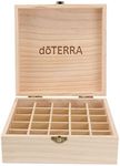 EXCEART Essential Oil Bottle Storage Box Case with 25 Compartments Wooden Portable Essential Oil Carry Travel Box Holder Organizer