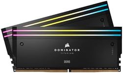 CORSAIR DOMINATOR TITANIUM RGB DDR5 RAM 32GB (2x16GB) DDR5 7200MHz CL34 Intel XMP iCUE Compatible Computer Memory - Black (CMP32GX5M2X7200C34)