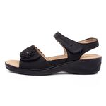 Softlites Shelby Womens Black Easy Fasten Sandal - Size 6 UK - Black