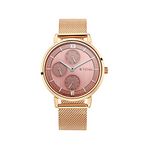 Titan Workwear Rose Gold Dial Quartz Multifunction Metal Strap Watch for Women-NS2652WM01