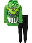 Marvel Avengers Hulk Toddler Boys Fleece Pullover Hoodie and Pants Outfit Set Green/Black 4T