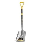 Garant Pro Series GPA117DS 11-Inch Aluminum Snow Shovel for Winter, Industrial Grade Square Shovel, Wood Handle with Heavy-Duty Steel D-Grip Yellow