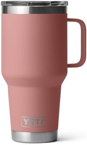 YETI Rambler 30 oz Travel Mug, Stainless Steel, Vacuum Insulated with Stronghold Lid, Sandstone Pink