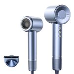 High Speed Hair Dryer for Women Men, 110000 RPM Professional Blow Dryer 200 Millions Negative Ionic Care Hair Dryer for Fast Drying, Low Noise Thermo-Control Hairdryer, Travel with Magnetic Nozzle (Blue)