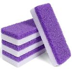 Edealing Foot Pumice Stone 4 Packs Set Double Sided Callus Remover Hard Skin and Dead Skin Scrubber Pedicure Tools for Foot Caring-Purple