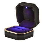 BS LED Jewelry Gift Box Case Elegant Velvet Ring Box Earring Box with LED Light for Jewelry Display Wedding Valentine's Day