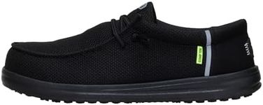 HEYDUDE Wally Work CT Wide Black/Black Size 13, Mens Shoes, Slip-on Loafers, Comfortable & Light-Weight