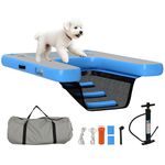 PawHut 47" L Inflatable Dog Water Ramp Floating Duck Ladder Step for Swimming Pets Up to 200lbs, Pet Water Platform for Pool, Lake, Boat, Dock