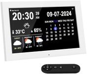 Jazeyeah 2025 New Year's Calendar, 10.1 Inch WiFi Smart Electronic Digital Desk Office Calendar with Memo Reminder Settings, Weather & Temperature & Humidity Display