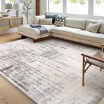 Tinyboy-hbq Area Rug Living Room Rugs Grey Modern Luxury Rug Soft Short Pile Carpet Modern Style Decorative Rugs for Living Room Bedroom (Grey/Beige, 160 x 200cm)