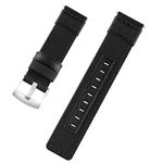 TIMEWEAR 22MM Black Nylon Braided Fabric Replacement Watch Strap with Steel Buckle, Compatible with Boat Xtend, Noise Colorfit, Fireboltt, Samsung Gear, Amazefit & watches with Lug Width 22mm