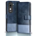 TheGiftKart Flip Back Cover Case for Vivo V40e / iQOO Z9s 5G | Dual-Color Leather Finish | | Inbuilt Stand & Pockets | Wallet Style Flip Back Case for Vivo V40e / iQOO Z9s (Faux Leather, Blue & Sky)