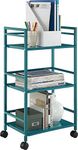 (Teal) - Marshall 3-Shelf Metal Rolling Utility Cart, Teal Finish