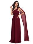 Ever-Pretty Women's Ever Pretty One Shoulder Padded Ruffles Long Evening Dress