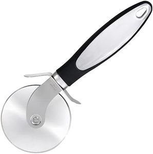 Heritage Products Pizza Cutter Wheel - Sharp Stainless Steel Pizza Slicer Small and Large Pizzas w/Non-Slip Ergonomic Handle, Finger Shield & Blade Cover - Easy to Clean