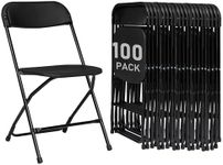 susici 100 Pack Black Plastic Folding Chairs, Portable Party Chairs, Stackable Commercial Seats with Steel Frame for Home Office Wedding Party Indoor Outdoor Events Chairs, 350lbs Capacity