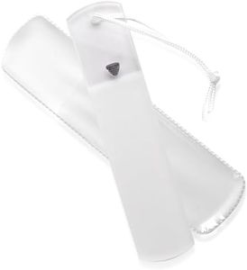 Bona Fide Beauty Czech Glass Foot File with Protective Sleeve, Dual-Sided High Grit Foot Rasp, Foot Scraper with Cord in Clear Color