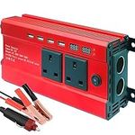 1500W Peak Inverter - Car Power Inverter 12V to 240V, AC Car Converter with 3.1A 4 USB 2 AC Sockets Dual Car Adapter With LED Display, Suitable for Travel, Camping, RV