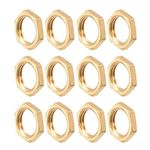 sourcing map G1/4 Lock Nut, Hex Brass Female Locknut for Plumbing 12pcs