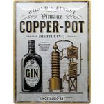 Nostalgic-Art Retro Tin Sign – Open Bar – Copper Pot Gin – Gift idea for Cocktail Fans, Metal Plaque, Vintage Design for Wall Decoration, 30 x 40 cm