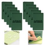 MOAMUN All Weather Shower Waterproof Notebook, Pocket Size Tactical Notepad Top Spiral Memo Notes Green Grid Paper Eye Protection for Outdoor Activities Recording (3.2 x 5.5 in) (10)