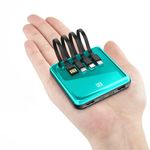 Portable Charger with Built in Cables, 10000mAh Slim Power Bank LED Display, Small External Battery Pack with 4 Inputs and 5 Outputs Phone Charger for iPhone Samsung Huawei Google LG iPad etc (Green)