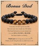 RFTWXHPN Bonus Dad Christmas Birthday Gifts Bracelet for Men Tiger Eye Bracelets for Stepad Fathers Day Stepfather Gifts for for Bonus Dad Gifts for Step Dad Daddy Gift with Message Card, Small