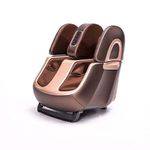 SOBO Leg Foot & Calf Massager with Heat, Full-Leg Coverage, and Airbags & Vibration - 2 Year Warranty (Brown)