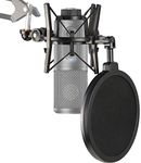 YOUSHARES ATR2500X Shock Mount with Pop Filter, Windscreen and Shockmount to Reduce Vibration Noise Matching Mic Boom Arm Stand for Audio-Technica ATR 2500X and ATR2500 USB Condenser Microphone by