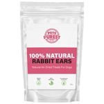 Pets Purest Rabbit Ears with Fur for Dogs, Puppy & Senior - 100% Natural Air Dried Dog Treat Chews for Raw Dog Food & Low Fat Healthy Hypoallergenic Grain Free Diets - 100g