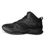 Nivia Combat 2.0 Basketball Shoes for Mens, Phylon, Rubber & TPU Shank Sole with Spacer Mesh Covered with TPU Film Upper, Basketball Court Indoor and Outdoor (Black) UK -7