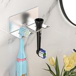 YAYINLI Toothbrush Holders for Bathrooms, Electric Toothbrush Holder Wall Mounted, Stainless Steel Tooth Brushing Holder, Shower Tooth Brush Head Holder, Brushed Nickel Toothbrush Organizer