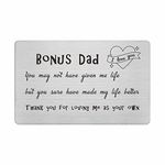 FALOGI Stepdad Fathers Day Card - Thank You for Loving Me as Your Own - Step Dad Birthday Gifts Engraved Wallet Card