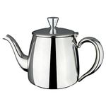 Café Olé PT-018 Premium Tea Pot, 18/10 Stainless Steel, Mirror Polished, 18oz, Stay Cool Hollow Handles, Perfect Pour Spout, Silver