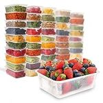 Zuvo Plastic Food Containers 650 ml - Pack of 50 Reusable Food Containers - Perfect Clear Plastic Food Storage Containers - Microwave and Freezer Safe, Recyclable