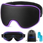 WAOAW Sleep Mask for Men Women: Blackout Eye Masks for Sleep - 3D Breathable Soft Comfortable Eye Mask for Travel - Adjustable Light Blocking Night Masks for Sleeping