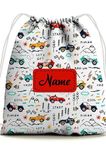 Baby of Mine Kids Drawstring Backpack For Swimming Gym Yoga Tuition Waterproof Bags For 3-10 Year Girls Boys Vroom Cars Printed Bags - Multicolor