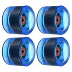PATIKIL 70mm 78A Longboard Wheels with Red ABEC-9 Bearings, 4 Pack Soft Cruiser Wheels Street Wheels for Skateboards Skateboard Wheel PU, Clear Blue