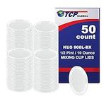Custom Shop/TCP Global (Box of 50 Lids - 1/2 Pint Size) Exclusively fits TCP Global 8 Ounce Paint Mix Cups