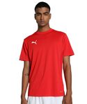 Puma Men's Solid Regular Fit T-Shirt (658636 White-Fast Red