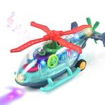 Transparent Gear Airplane Toy - Electric Omni-Directional Design, Vibrant Lights, and Classic Melodies for Boys and Girls Ages 1-6