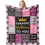 Birthday Gifts for Women Blanket 150x130CM, Gifts for Women Birthday Unique, Happy Birthday Decorations for Women, Womens Birthday Gifts, Ladies Gifts Birthday for Her Friends Sister Wife Mum Grandma