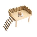 Hamster Toys for Climbing, Chinchilla Squirrel Guinea Pig Hamster Platform with Climbing Ladder Wooden Platform for Hamster to Play Rest (Universal Type)