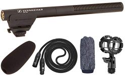 Sennheiser MKE 600 Video, Cinema and Broadcasting Shotgun Microphone Kit with LyxPro Shockmount, Windscreen Bundle