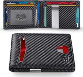 Zitahli Slim RFID Wallets for Men, Money Clip Bifold Leather Wallet Minimalist Mens Wallet with ID Window and 12 Card Slots Gift Box