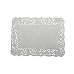 LJY 100 Pieces White Lace Rectangle Paper Doilies Cake Packaging Pads Wedding Tableware Decoration (8 x 12 inch)